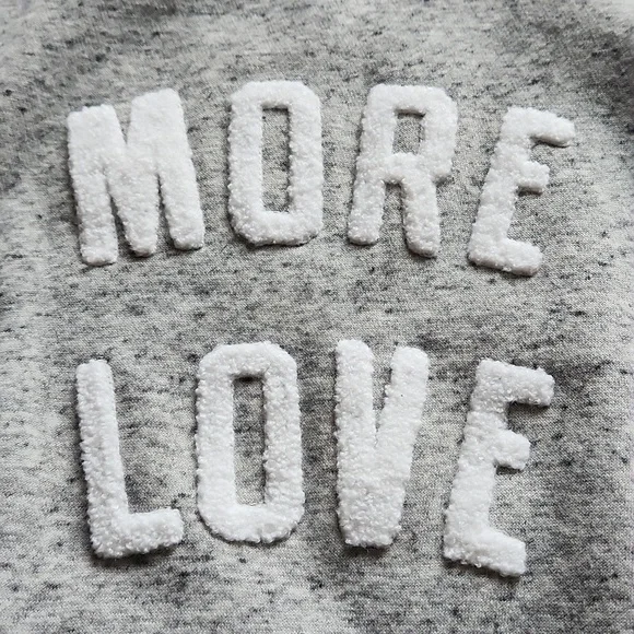 Old Navy Heathwr Gray 'More Love' Sweatshirt Womans Size Large - Picture 2 of 7